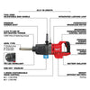 Milwaukee 2869-20 M18 FUEL 18V 1" D-Handle Anvil High Impact Wrench-Bare Tool