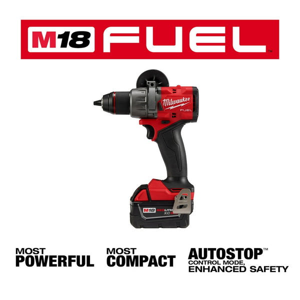 Milwaukee 2904-22x8 M18 FUEL 18V 1/2" Hammer Drill/Driver Kit w/ 8AH Battery