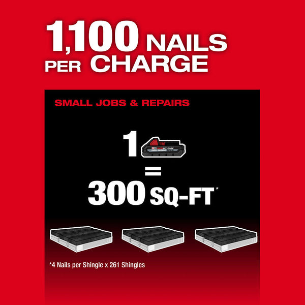 Milwaukee 2909-21 M18 FUEL 18V Cordless Li-Ion Coil Roofing Nailer Kit