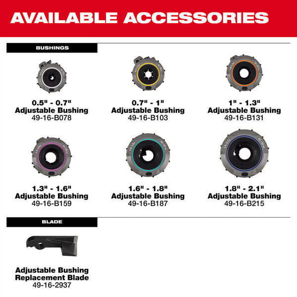 Milwaukee 2937-21 M18 FUEL 18V Covered Cable Stripper Kit Adjustable Bushings