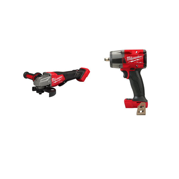 Milwaukee 2960-20GR M18 FUEL 18V 3/8" Li-Ion Impact Wrench w/ 4-1/2"-6" Grinder