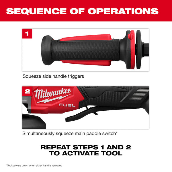 Milwaukee 2986-20 M18 FUEL 18V 4-1/2" / 5" Dual-Trigger Braking Grinder