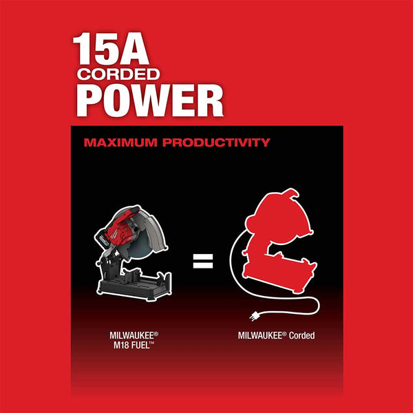 Milwaukee 2990-80 M18 FUEL 14" Li-Ion Brushless Abrasive Chop Saw - Bare Tool - Recon