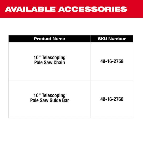 Milwaukee 3013-20 M18 FUEL 18V Cordless Telescoping Pole Saw - Bare Tool