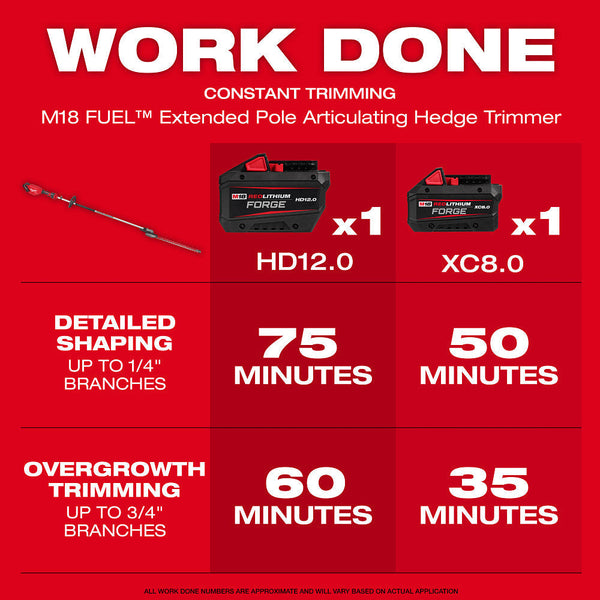 Milwaukee 3035-21 M18 FUEL 18V Extended Pole Articulating Hedge Trimmer Kit