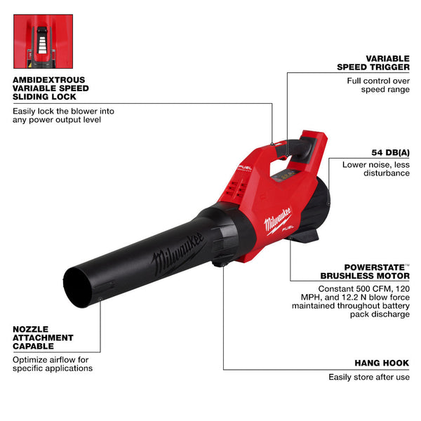 Milwaukee 3697-22XBWR M18 FUEL 18V 2-Tool Combo Kit w/ M18 Blower