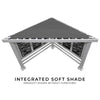 Ridgedale Modern Steel Cabana Pergola with Conversational Seating