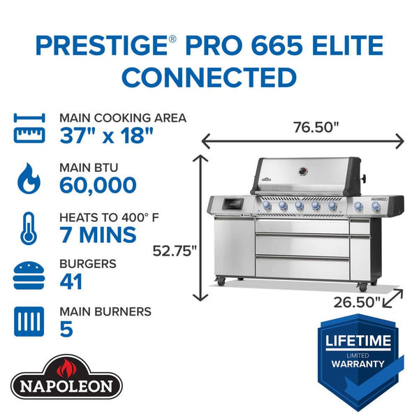 Napoleon Prestige PRO 665 Elite Gas Grill with Smart Technology