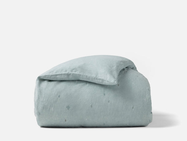 Coyuchi Cambria Embroidered Organic Linen Duvet Cover