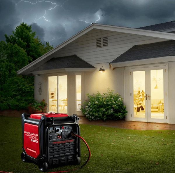 Predator 9500 Watt Super Quiet Inverter Generator 7600W Running 459cc Electric Start CO Secure