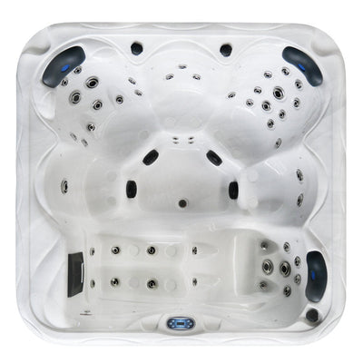 Sol 72 Outdoor™ Brophy 6 – Person 67 – Jet Acrylic Square Hot Tub with Ozonator in Dark Gray