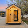 Sweaty Yeti Sauna Plus 6-8 Person Outdoor Sauna & Barrel Cold Plunge Cabin 8 x 17 ft