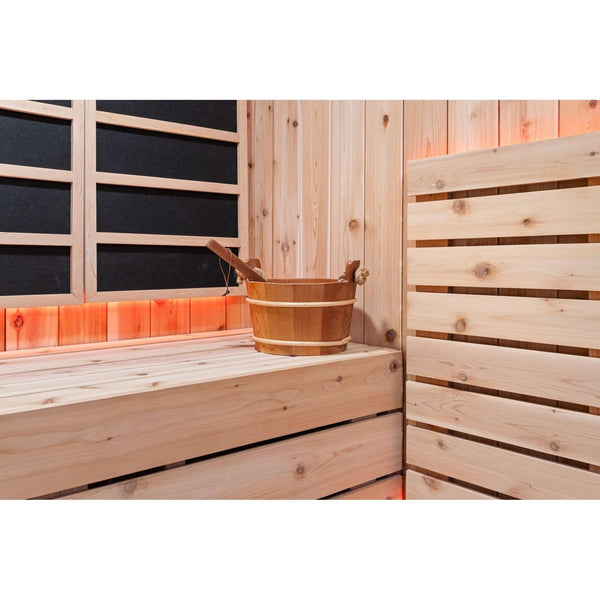 Sweaty Yeti Sauna Plus 6-8 Person Outdoor Sauna & Barrel Cold Plunge Cabin 8 x 17 ft