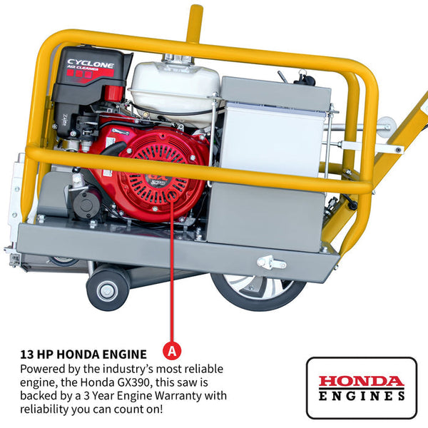 Tomahawk Power TFS10H 10" Early Entry Concrete Saw w/ 13 HP Honda GX390 Engine