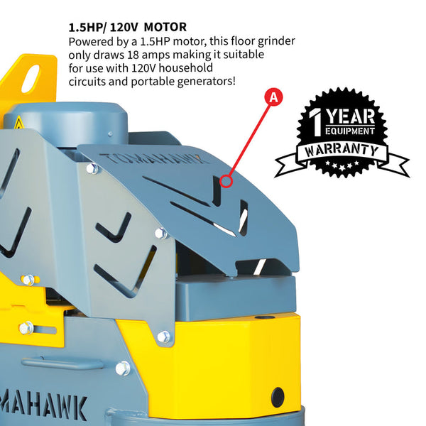 Tomahawk Power TGDR10 10" Electric Concrete Grinder w/ 1.5 HP Motor