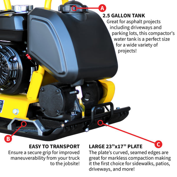 Tomahawk Power TPC85H 5.5HP Honda 23x17" Vibratory Plate Compactor