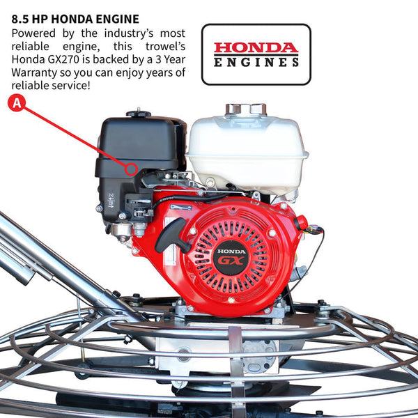 Tomahawk Power TPT46H270 46" Power Trowel w/ Honda GX270, Blades, Float Pan