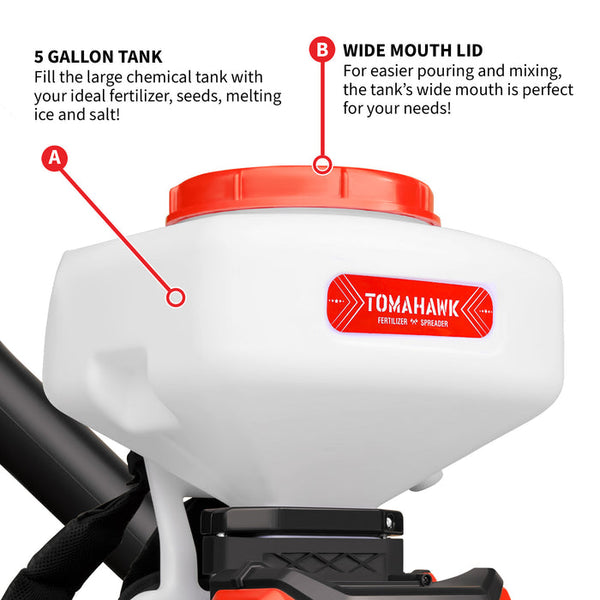 Tomahawk Power eTGS30 36V 5 Gallon Battery Powered Spreader Broadcast Lawn Seed