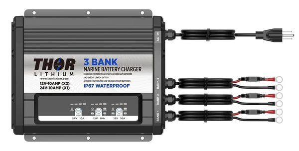 Thor Lithium Charger - 12v 2 bank, 24v 1 bank - TL21224C