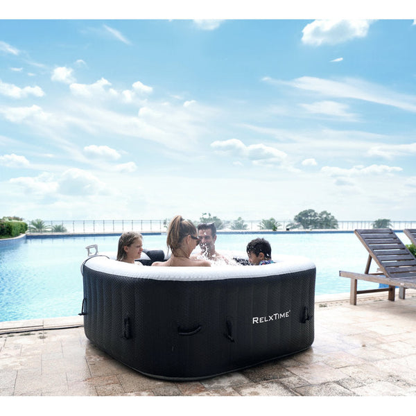 ZACHVO 120 Volt 3 – Person 120 – Jet Square Inflatable Hot Tub in Black