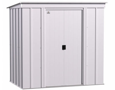 Arrow 6×4 Classic Steel Storage Shed Kit – Flute Gray