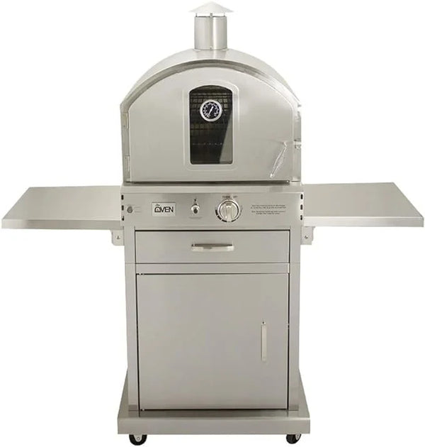 Summerset ‘The Oven’ Outdoor Freestanding Large Capacity Gas Ovens with Pizza Stones, Smoker Box and Mobile Cart, 304 Stainless Steel Construction, Natural Gas