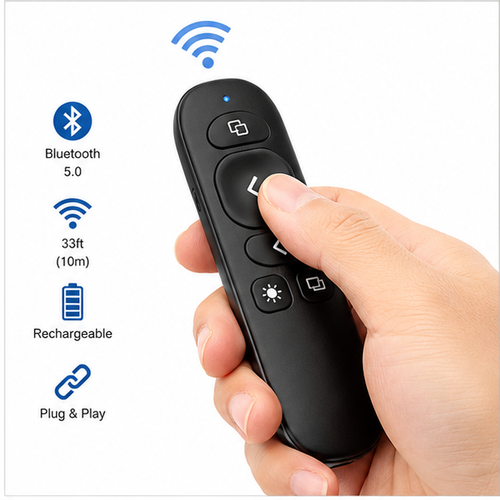 Bluetooth Remote Control Wireless Selfie & Video Controller with Page Turner