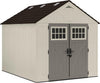 Suncast 8×10 Ft. Outdoor Storage Shed – Large Resin Outdoor Shed with Floor Included, Lockable Double Doors & Skylights. 547 Cu Ft Tremont Garden Resin Sheds for Lawn Tools, Riding Mowers, & Bikes