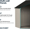 Suncast 8×10 Ft. Outdoor Storage Shed – Large Resin Outdoor Shed with Floor Included, Lockable Double Doors & Skylights. 547 Cu Ft Tremont Garden Resin Sheds for Lawn Tools, Riding Mowers, & Bikes