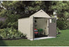 Suncast 8×10 Ft. Outdoor Storage Shed – Large Resin Outdoor Shed with Floor Included, Lockable Double Doors & Skylights. 547 Cu Ft Tremont Garden Resin Sheds for Lawn Tools, Riding Mowers, & Bikes
