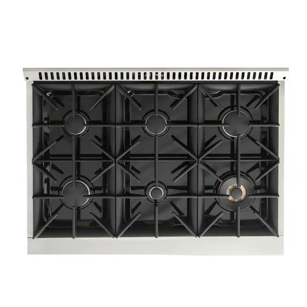 Kucht - 36" Dual Fuel Range for NG, 5.2 cu. ft., SS/Green Door, Sealed Burners, Convection Oven - Green
