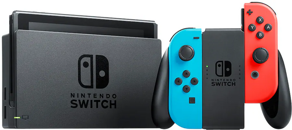 Switch with Neon Blue and Neon Red Joy‑Con
