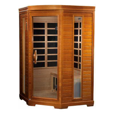 Dynamic SaunaHeming 2-person Corner Low EMF (Under 8MG) FAR Infrared Sauna (Canadian Hemlock)