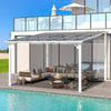 Aecojoy 12 ft x 12 ft White Aluminum Pergola with Canopys
