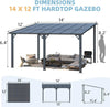 Aecojoy 14×12 ft Aluminum Pergola with Canopys