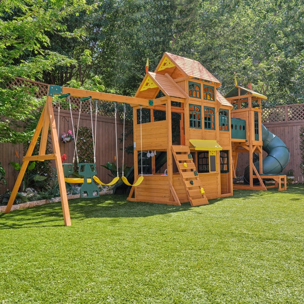 Bear Cave Lodge Swing Set – Installation Available