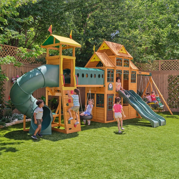 Bear Cave Lodge Swing Set – Installation Available