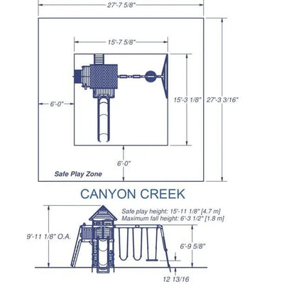 Backyard Discovery Canyon Creek Wooden Swing Set with Slide and Rock Wall