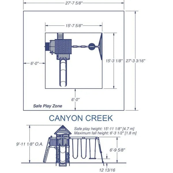 Backyard Discovery Canyon Creek Wooden Swing Set with Slide and Rock Wall