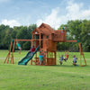 Backyard Discovery Skyfort II Wooden Swing Set with Wave Slide