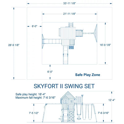 Backyard Discovery Skyfort II Wooden Swing Set with Wave Slide