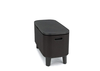 Keter Bevy Bar 2-in-1 Pop-Up Outdoor Cocktail Table & 15.85 Gallon Cooler, Anthracite Grey