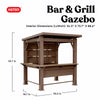 Keter Signature Collection 7.5 x 6.5 ft. Bar Gazebo with Shelves and TV Mount, Pine Brown
