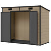 Outsunny 8’×4′ Outdoor Storage Shed Light Brown Resin