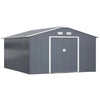 Outsunny Outdoor Storage Shed Dark Gray 11’×13′ Galvanized Steel
