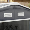 Outsunny Outdoor Storage Shed Dark Gray 11’×13′ Galvanized Steel