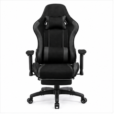 Gaming Chair with Adjustable Lumbar Support Breathable Fabric & Spring Cushioning