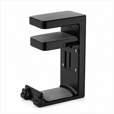 2-in-1 Gaming Headset Stand Adjustable Rotating Desk Clamp Headphone Holder