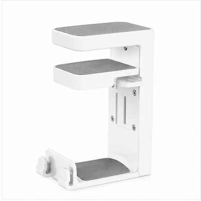 2-in-1 Gaming Headset Stand Adjustable Rotating Desk Clamp Headphone Holder
