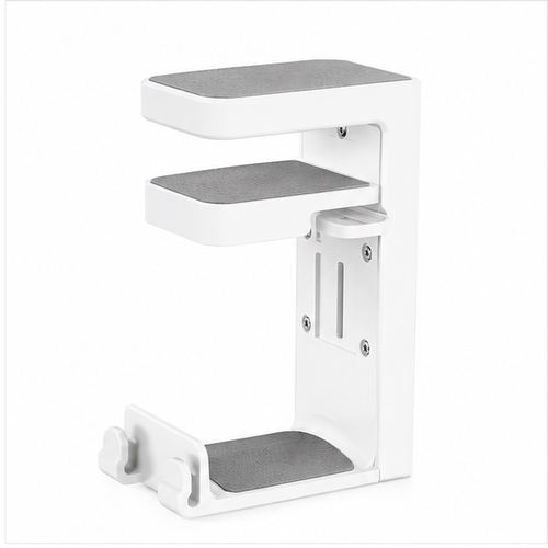 2-in-1 Gaming Headset Stand Adjustable Rotating Desk Clamp Headphone Holder